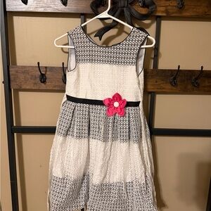 Jona Michelle White and Black Dress with Pink Flower